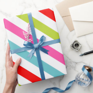 Papel De Regalo Patrón Festivo – Rayas Retro de Vacaciones