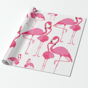 Papel De Regalo Patrón flamenco rosa