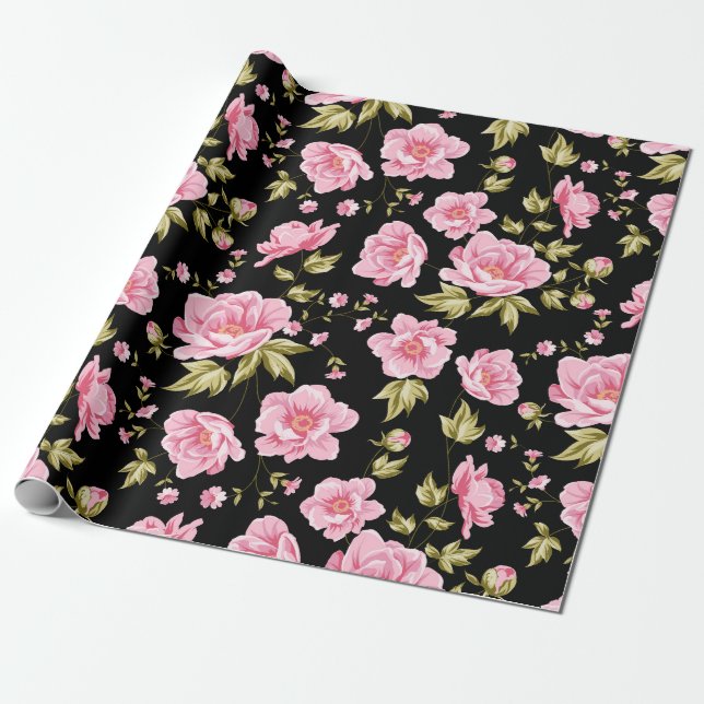 Papel De Regalo Patrón floral (Desenrollado)
