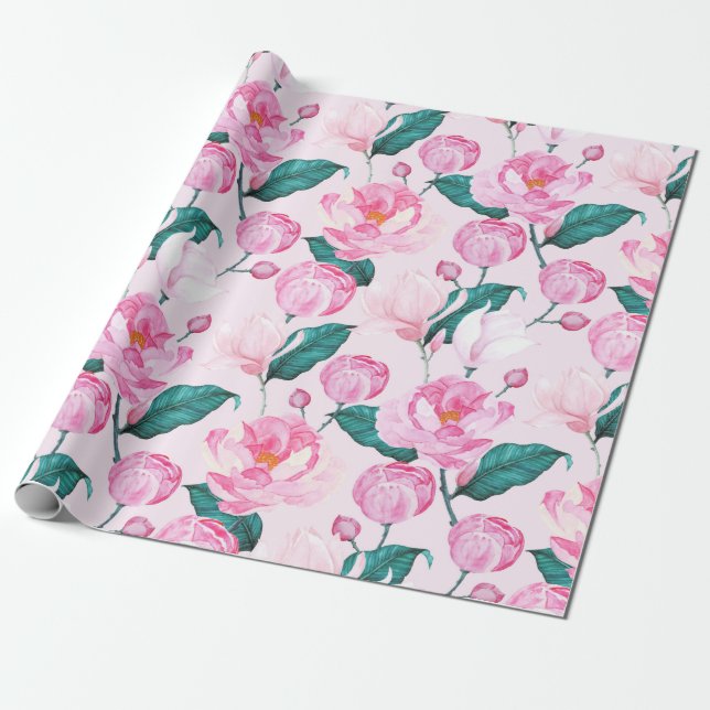 Papel De Regalo Patrón floral (Desenrollado)