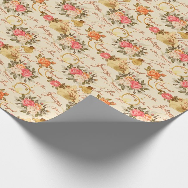 Papel De Regalo Patrón floral (Esquina)