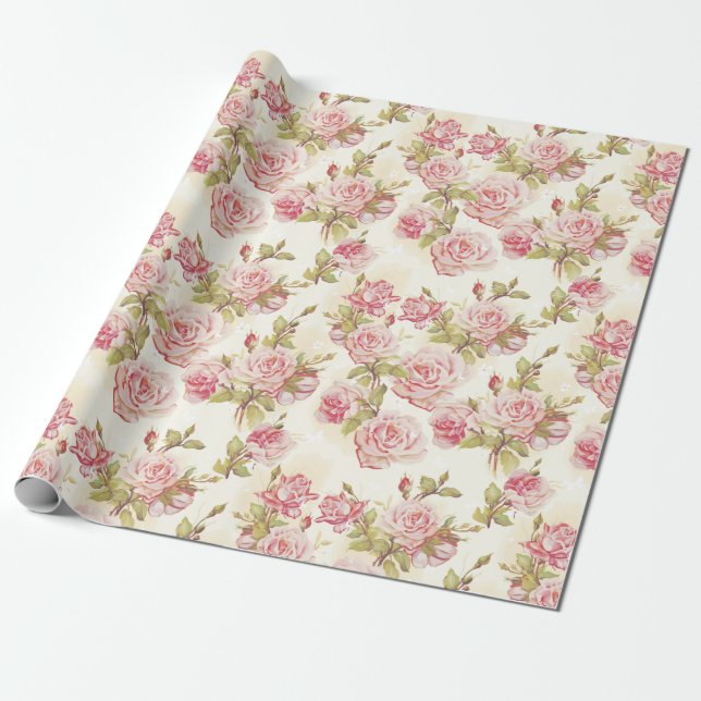 Papel De Regalo Patrón floral (Desenrollado)