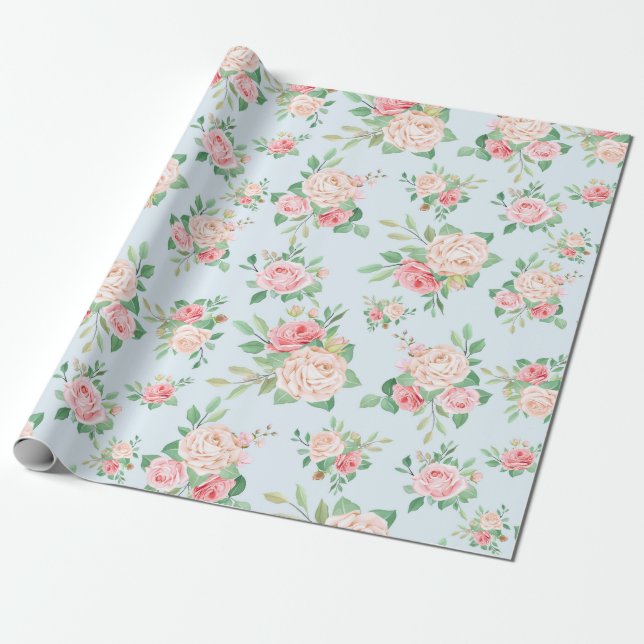Papel De Regalo Patrón floral (Desenrollado)