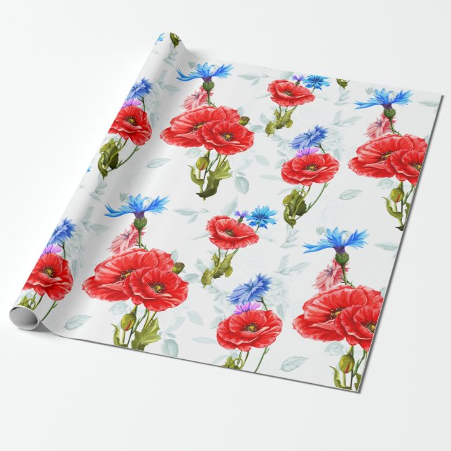 Papel De Regalo Patrón floral (Desenrollado)