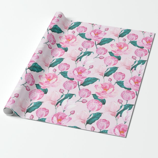 Papel De Regalo Patrón floral (Desenrollado)