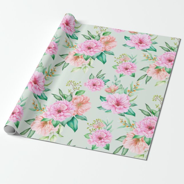 Papel De Regalo Patrón floral (Desenrollado)