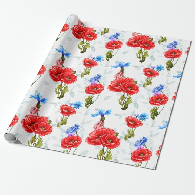 Papel De Regalo Patrón floral (Desenrollado)