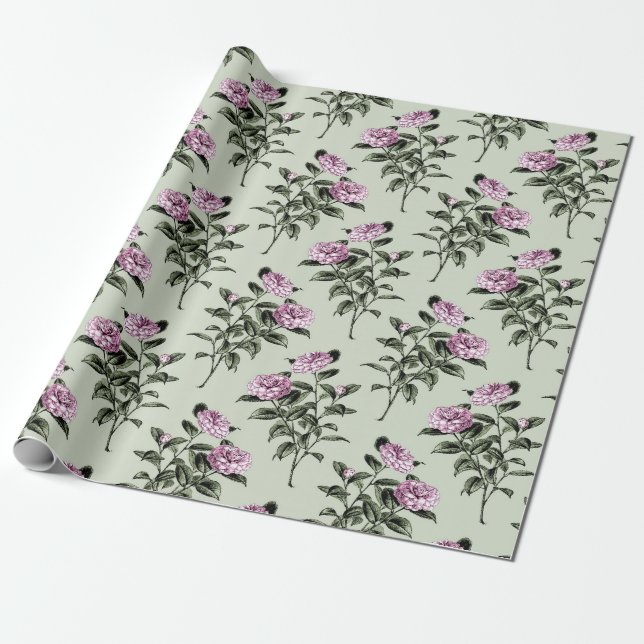 Papel De Regalo Patrón floral (Desenrollado)