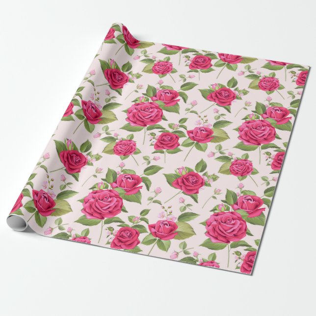 Papel De Regalo Patrón floral (Desenrollado)