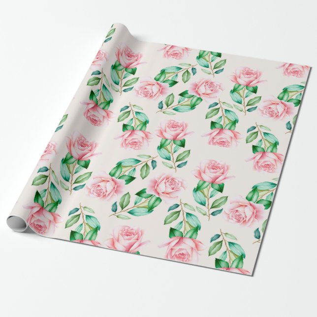 Papel De Regalo Patrón floral (Desenrollado)