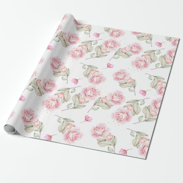 Papel De Regalo Patrón floral (Desenrollado)