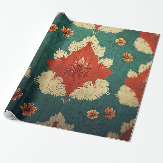 Papel De Regalo Patrón floral (Desenrollado)