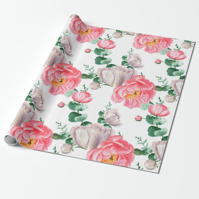 Papel De Regalo Patrón floral (Desenrollado)