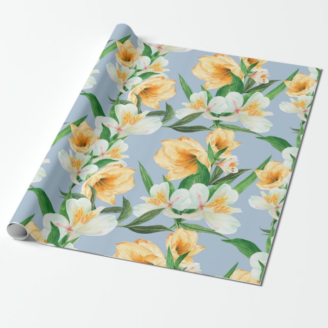 Papel De Regalo Patrón floral (Desenrollado)