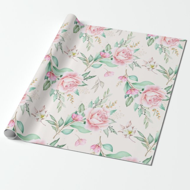 Papel De Regalo Patrón floral (Desenrollado)