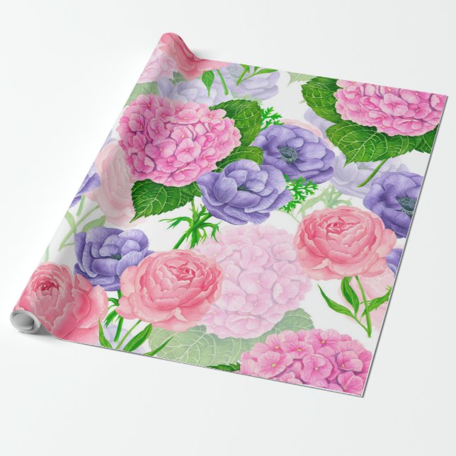 Papel De Regalo Patrón floral acuarela