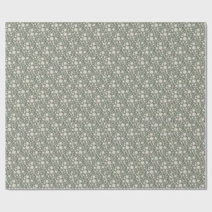 Papel De Regalo Patrón floral acuarela romántico profundo Sage