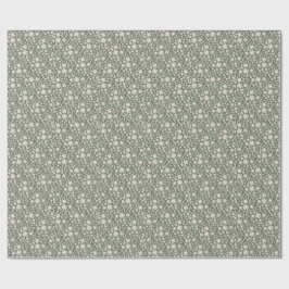 Papel De Regalo Patrón floral acuarela romántico profundo Sage