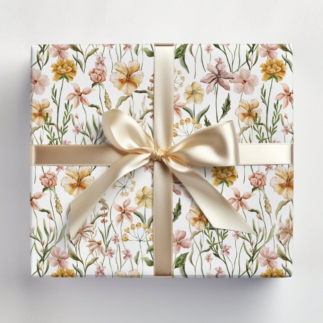 Papel De Regalo Patrón floral acuático de flor silvestre (In situ)