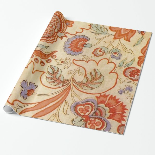 Papel De Regalo Patrón floral antiguo de Chintz Paisley (Desenrollado)