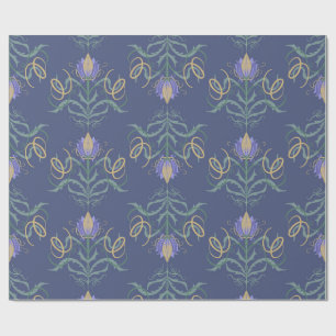 Papel De Regalo Patrón Floral Art Nouveau Antiguo de Damasco
