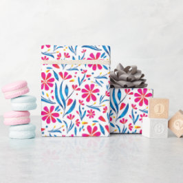 Papel De Regalo Patrón floral ascendente de color de agua