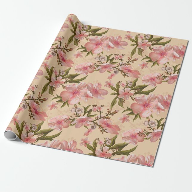 Papel De Regalo Patrón floral asombroso (Desenrollado)