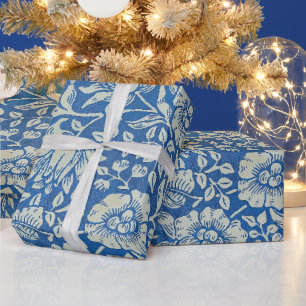 Papel De Regalo Patrón floral azul de William Morris