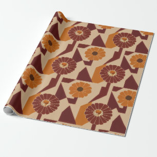 Papel De Regalo Patrón floral botánico de otoño boho