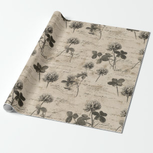 Papel De Regalo Patrón floral botánico vintage (3)