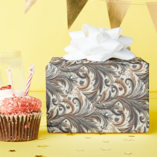 Papel De Regalo Patrón floral brillante con piedra gemela (Fiesta de cumpleaños )