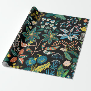Papel De Regalo Patrón floral brillante de moda en muchos tipos de