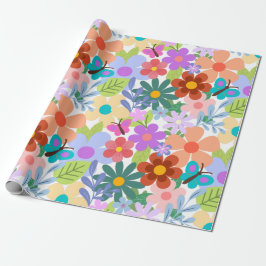Papel De Regalo Patrón floral caprichoso