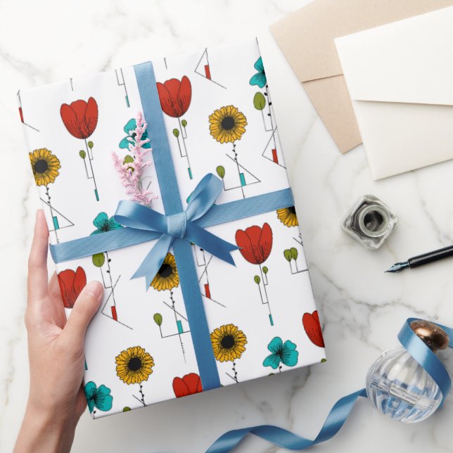 Papel De Regalo Patrón floral contemporáneo Art Noveau (Regalar)