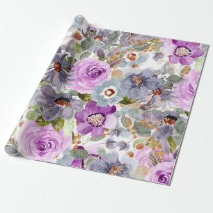 Papel De Regalo Patrón floral de acuarela