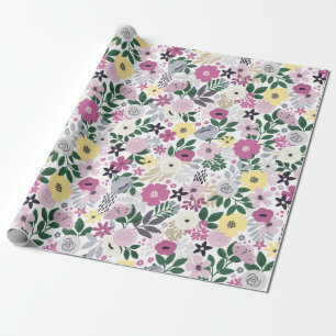 Papel De Regalo Patrón floral de acuarela