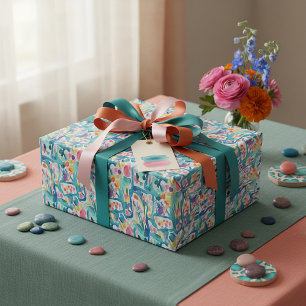 Papel De Regalo Patrón floral de acuarela abstracta