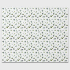 Papel De Regalo Patrón floral de acuarela de hojas verdes oliva