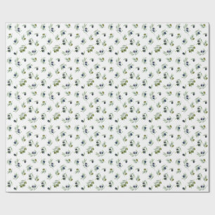 Papel De Regalo Patrón floral de acuarela de hojas verdes oliva
