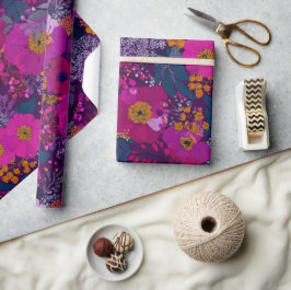 Papel De Regalo Patrón floral de baya brillante