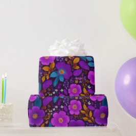 Papel De Regalo Patrón floral de baya brillante