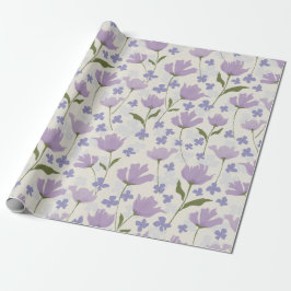 Papel De Regalo Patrón floral de Bonito turbia y crema