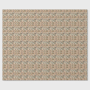 Papel De Regalo Patrón floral de café botánico vintage de grano de