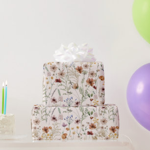 Papel De Regalo Patrón floral de color de agua de pequeño florecim