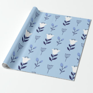 Papel De Regalo Patrón floral de colores sin foco con flores silve