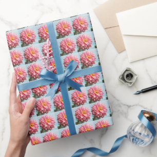 Papel De Regalo Patrón floral de Dahlia rosa