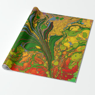 Papel De Regalo Patrón floral de Ebru Marbling