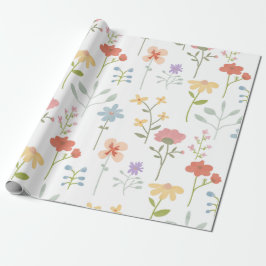 Papel De Regalo Patrón floral de flores silvestres acuáticas