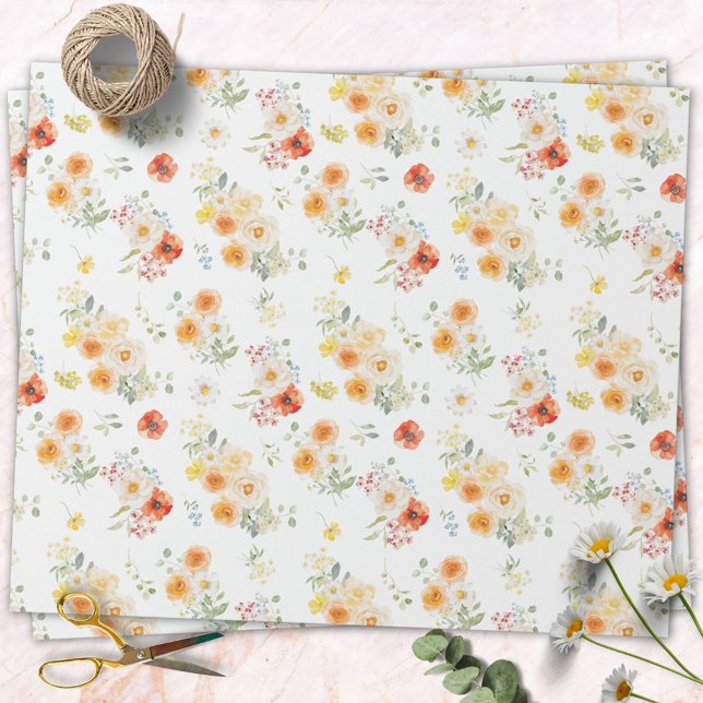 Papel De Regalo Patrón floral de flores soleadas acuarela (Subido por el creador)