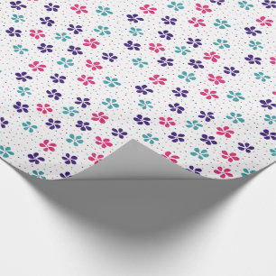 Papel De Regalo Patrón floral de flores y puntos